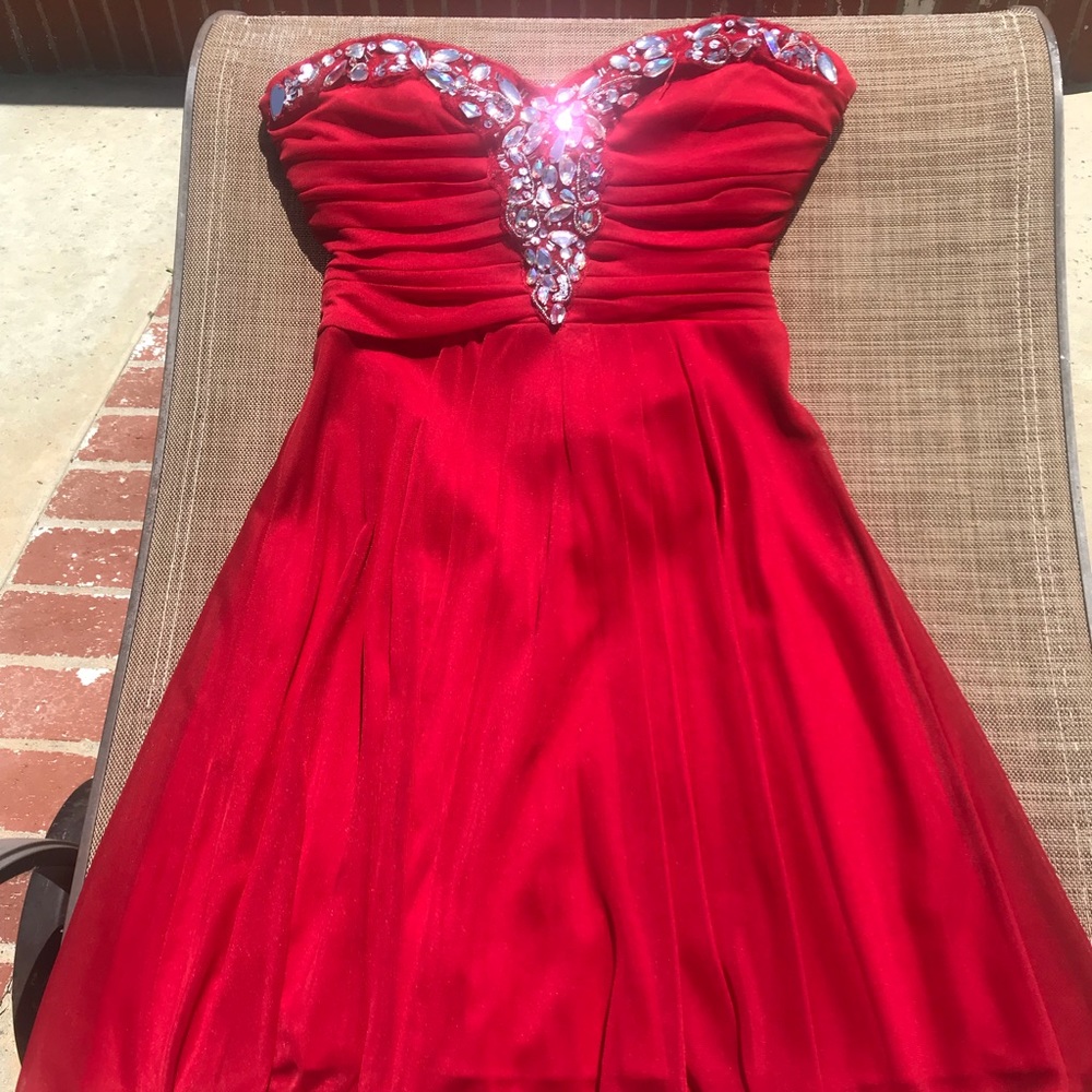 Short red homecoming/formal dress